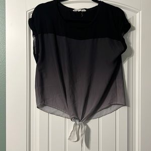 Hippie Rose, Size Medium Blouse. Black to Grey Ombré